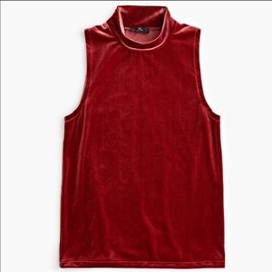 J.Crew Velvet Sleeveless Mock Neck
